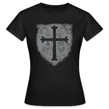 Asturien GRAU - Frauen T-Shirt - Schwarz - Vorne - AI Model Female 172 dark (172cm)