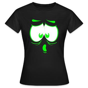visage fou heureux dessin animé visage heureux dessin animé - T-shirt Femme - noir - Devant - AI Model Female 172 dark (172cm)