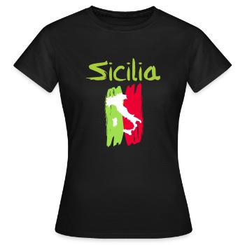 Sicile - T-shirt Femme - noir - Devant - AI Model Female 172 dark (172cm)