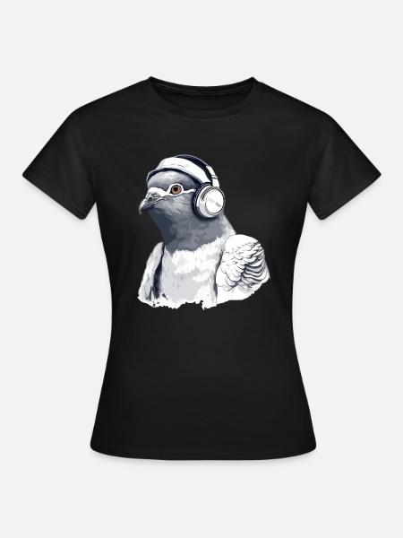 Zaki, die audiophile Taube - Frauen T-Shirt - Schwarz