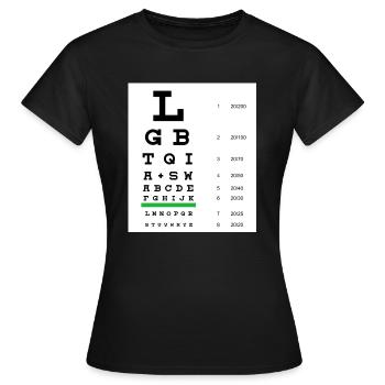LGBTQIA+ eye chart - Women's T-Shirt - black - Front - AI Model Female 172 dark (172cm)