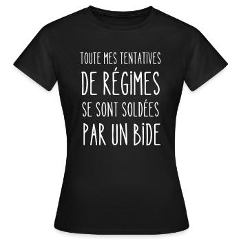 toute mes tentatives de régimes - T-shirt Femme - noir - Devant - AI Model Female 172 dark (172cm)