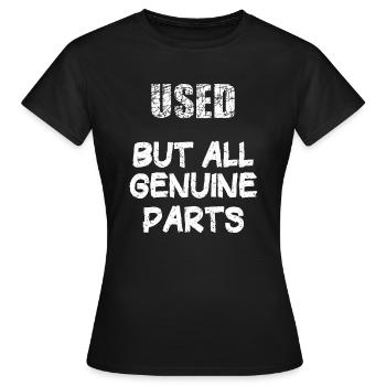 Lustig: Gebraucht... aber alle Originalstücke - Frauen T-Shirt - Schwarz - Vorne - AI Model Female 172 dark (172cm)