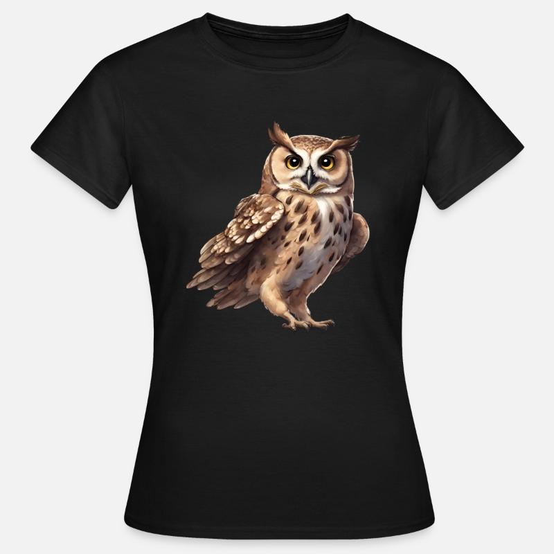 Eule - Frauen T-Shirt - Schwarz