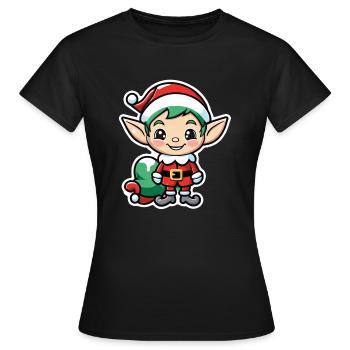 Elf Christmas Elf Gift Elf - Women's T-Shirt - black - Front - AI Model Female 172 dark (172cm)