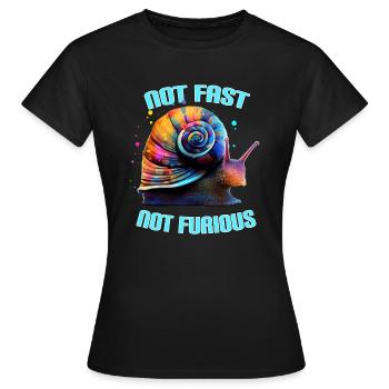 Not Fast Not Furious Snail - Women's T-Shirt - black - Front - AI Model Female 172 dark (172cm)