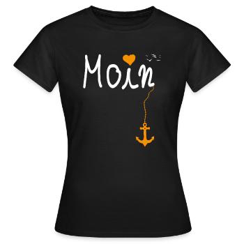 Moin Orange color Glitzer Bling Prinzessin - Frauen T-Shirt - Schwarz - Vorne - AI Model Female 172 dark (172cm)