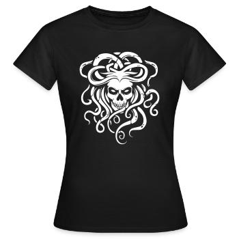 Medusa skull - Women's T-Shirt - black - Front - AI Model Female 172 dark (172cm)