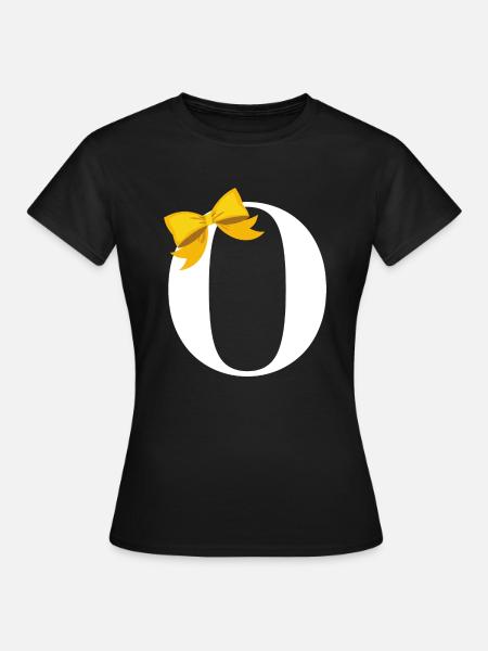 Buchstabe o gelbe Schleife - Frauen T-Shirt - Schwarz
