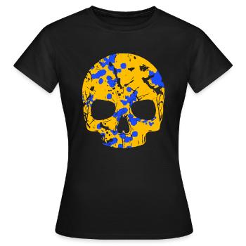 Skull Colorful Camo - Women's T-Shirt - black - Front - AI Model Female 172 dark (172cm)