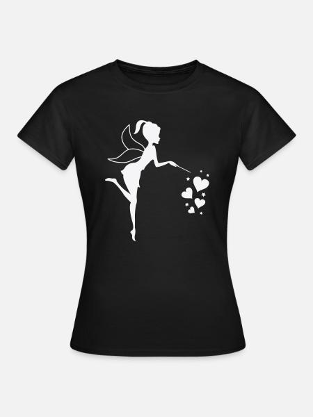 Coeurs d’elfes féeriques - T-shirt Femme - noir