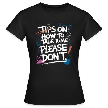 Introverti et sans conversation - T-shirt Femme - noir - Devant - AI Model Female 172 dark (172cm)