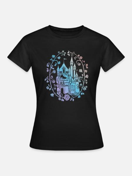 Märchenschloss Rosenranken - Frauen T-Shirt - Schwarz