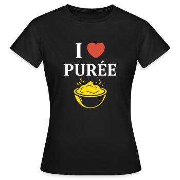 Purée - T-shirt Femme - noir - Devant - AI Model Female 172 dark (172cm)