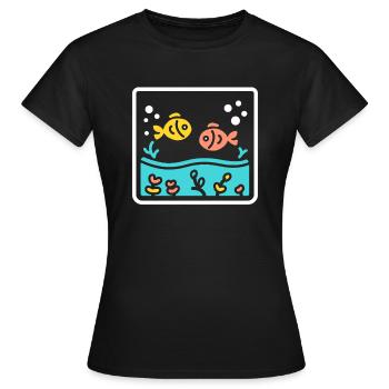 aquarium - T-shirt Femme - noir - Devant - AI Model Female 172 dark (172cm)
