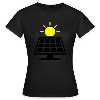 Photovoltaik Anlage Solar Panele - Frauen T-Shirt - Schwarz - Vorne - AI Model Female 172 dark (172cm)