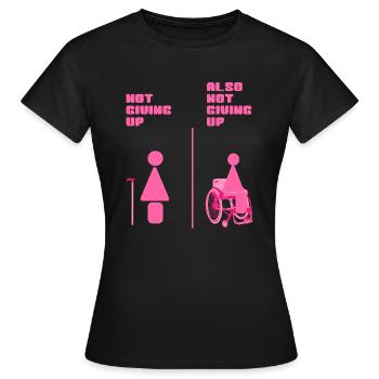 Ne pas abandonner – Icônes d’accessibilité - T-shirt Femme - noir - Devant - AI Model Female 172 dark (172cm)