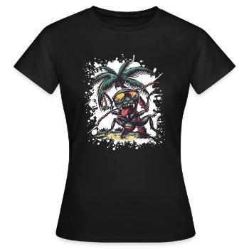 Vacances d’été Ant - T-shirt Femme - noir - Devant - AI Model Female 172 dark (172cm)