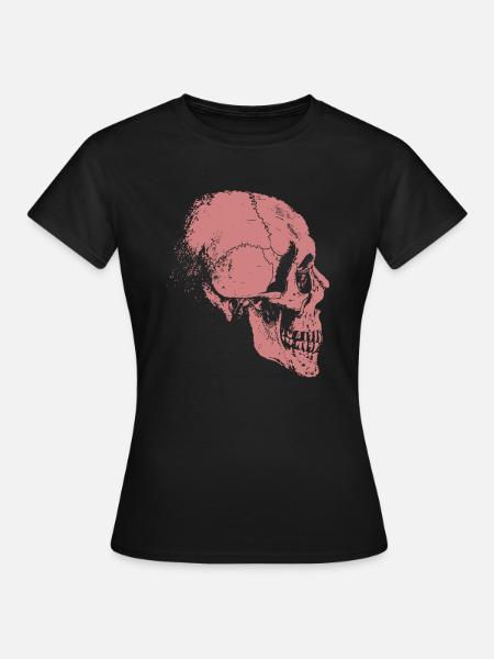 skelet - Dame-T-shirt - sort