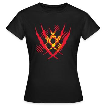 Claw Klaue worn risse riss x heimat stolz Kirgisis - Frauen T-Shirt - Schwarz - Vorne - AI Model Female 172 dark (172cm)