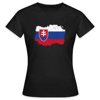 Drapeau Roots Roots natif Slovaquie .png - T-shirt Femme - noir - Devant - AI Model Female 172 dark (172cm)