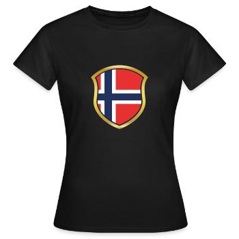 Champion de la Coupe du Monde 2018 équipe wm Norvège .png - T-shirt Femme - noir - Devant - AI Model Female 172 dark (172cm)