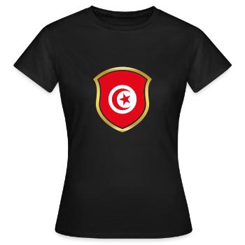 Champion de la Coupe du Monde 2018 équipe wm Tunisie .png - T-shirt Femme - noir - Devant - AI Model Female 172 dark (172cm)