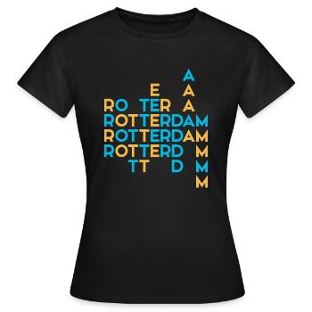 Rotterdam - Niederlande - Holland - Randstad - Frauen T-Shirt - Schwarz - Vorne - AI Model Female 172 dark (172cm)