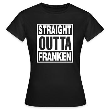STRAIGHT OUTTA FRANKEN - Frauen T-Shirt - Schwarz - Vorne - AI Model Female 172 dark (172cm)