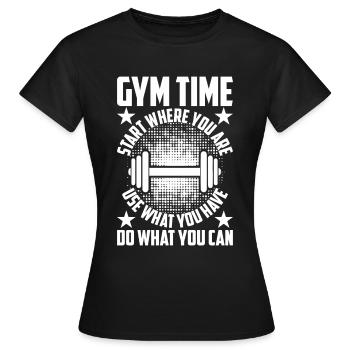 Workout "Gym Time" - Frauen T-Shirt - Schwarz - Vorne - AI Model Female 172 dark (172cm)