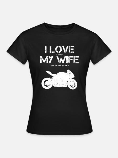 J'aime ma femme Drôle citation de moto pour les hommes - T-shirt dam - svart