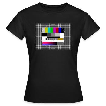 Testbild Sendepause 80er 80's - Frauen T-Shirt - Schwarz - Vorne - AI Model Female 172 dark (172cm)