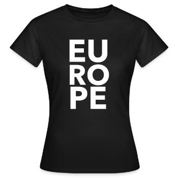 Europe UE Union européenne - T-shirt Femme - noir - Devant - AI Model Female 172 dark (172cm)
