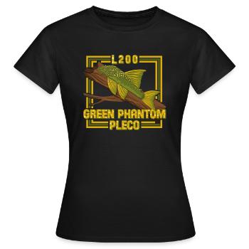 Green Phantom Pleco Wels L200 Aquarium Poisson d’ornement - T-shirt Femme - noir - Devant - AI Model Female 172 dark (172cm)