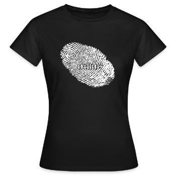 fingerabdruck dna dns geschenk schach koenig - Frauen T-Shirt - Schwarz - Vorne - AI Model Female 172 dark (172cm)