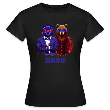 coole bros brüder bären - Frauen T-Shirt - Schwarz - Vorne - AI Model Female 172 dark (172cm)