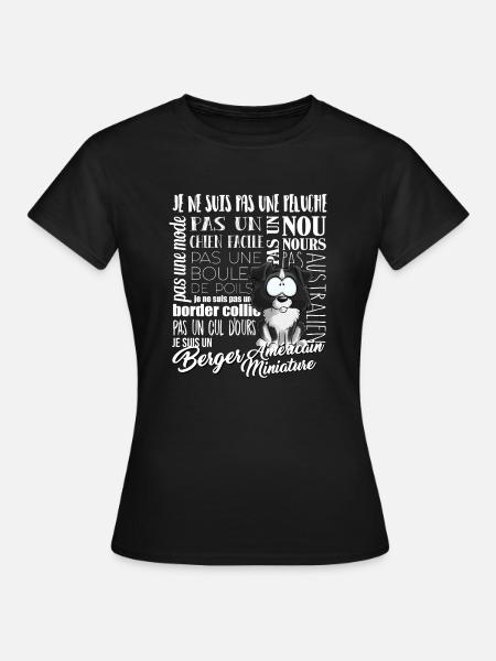 Je Suis Berger Américain Miniature - noir blancFR - T-shirt Femme - noir