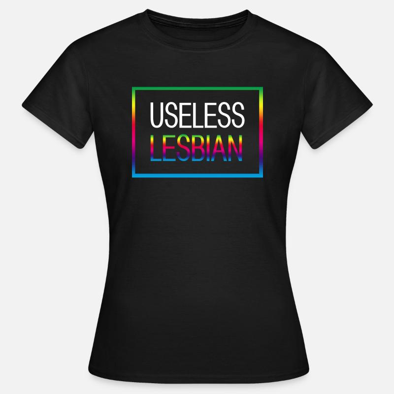 USELESS LESBIAN - Women's T-Shirt - black