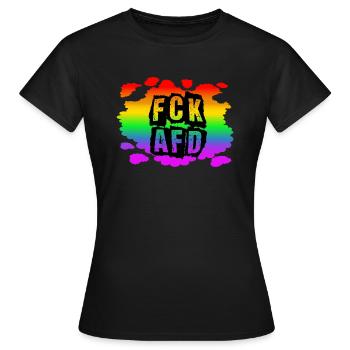 Stop AfD contre la droite, la démocratie, la diversité, la gauche - T-shirt Femme - noir - Devant - AI Model Female 172 dark (172cm)