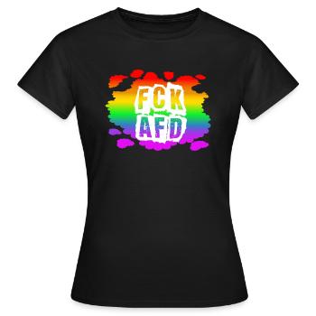 Stop AfD contre la droite, la démocratie, la diversité, la gauche - T-shirt Femme - noir - Devant - AI Model Female 172 dark (172cm)