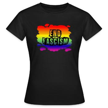 Stop AfD contre la droite, la démocratie, la diversité, la gauche - T-shirt Femme - noir - Devant - AI Model Female 172 dark (172cm)