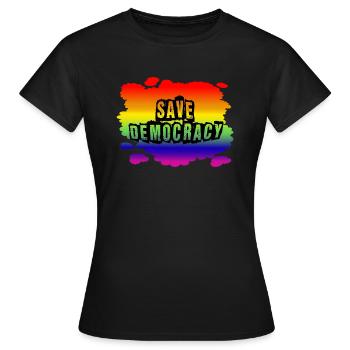 Stop AfD contre la droite, la démocratie, la diversité, la gauche - T-shirt Femme - noir - Devant - AI Model Female 172 dark (172cm)
