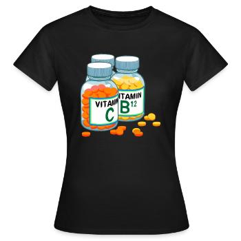 vitamins - Women's T-Shirt - black - Front - AI Model Female 172 dark (172cm)
