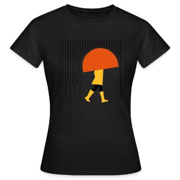 Homme sous la pluie - minime - T-shirt Femme - noir - Devant - AI Model Female 172 dark (172cm)