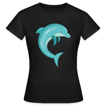 Delfin - T-shirt Femme - noir - Devant - AI Model Female 172 dark (172cm)