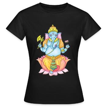Zentangle Ganesha - T-shirt Femme - noir - Devant - AI Model Female 172 dark (172cm)