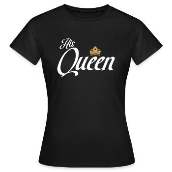 His Queen King Queen Couple Outfit - Women's T-Shirt - black - Front - AI Model Female 172 dark (172cm)