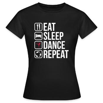 Mangez Sleep Dance Repeat - T-shirt Femme - noir - Devant - AI Model Female 172 dark (172cm)