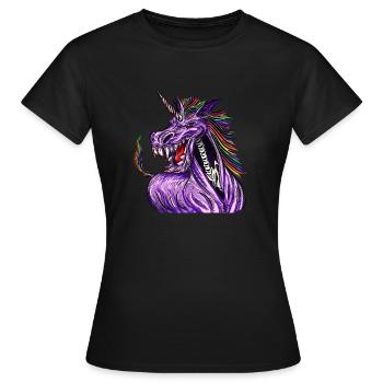 Zombie unicorn / Halloween unicorn - Women's T-Shirt - black - Front - AI Model Female 172 dark (172cm)