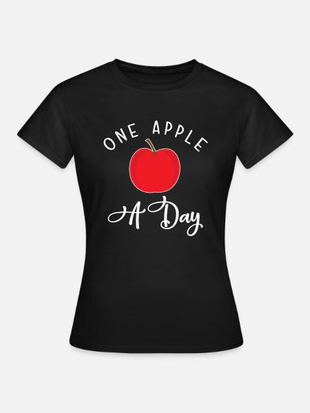 One Apple a day - Frauen T-Shirt - Schwarz